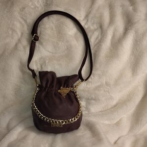 Jessica Simpson Dark Brown Shoulder Bag with Gold Chain